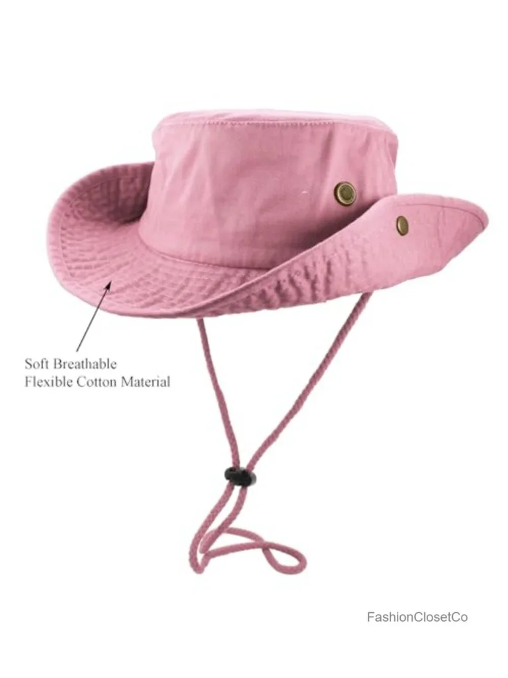 100% Cotton Stone-Washed Adjustable Bucket Safari Sun Hat